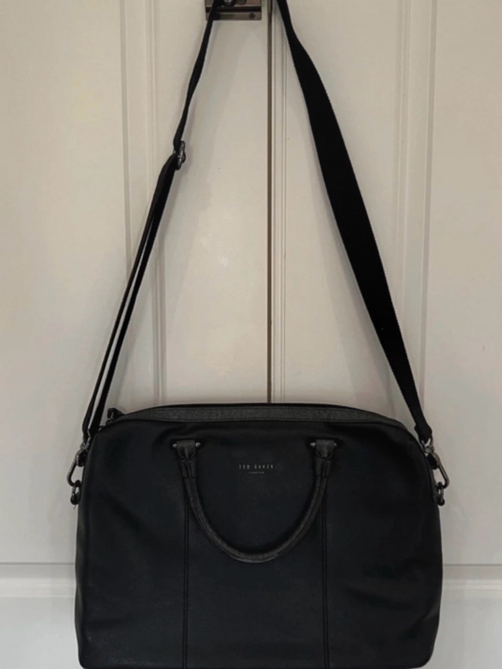 Ted Baker London Black Crossgrain Work Bag / Briefcase – Excellent Condition